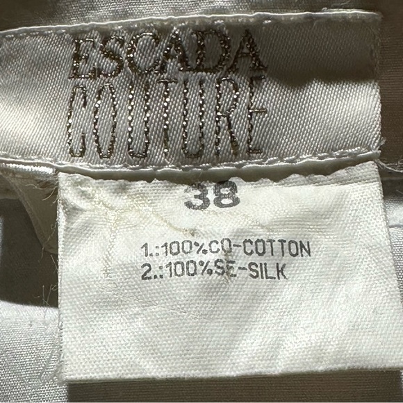 Vintage Escada Couture White Floral Cutout Blouse - Picture 10 of 12